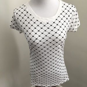 Cute navy blue and white T-shirt